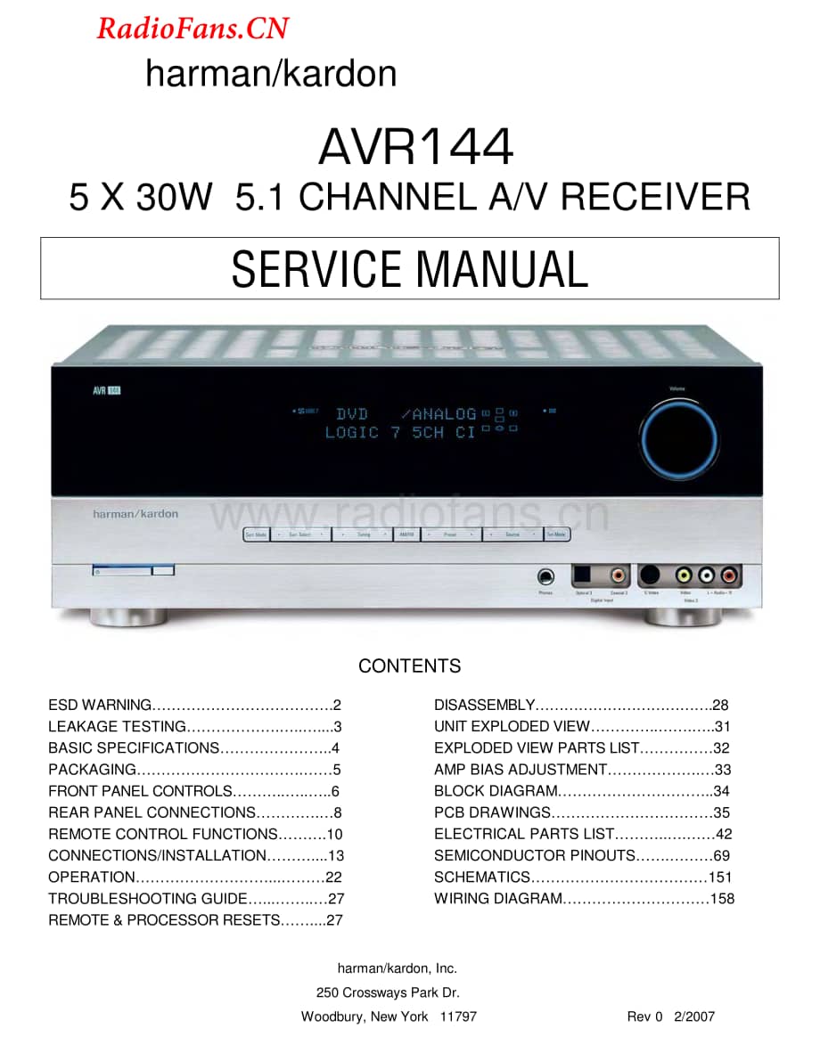 HarmanKardon-AVR144-avr-sm维修电路图 手册.pdf_第1页