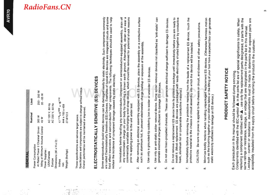 HarmanKardon-AVR70MKII-avr-sm2维修电路图 手册.pdf_第3页