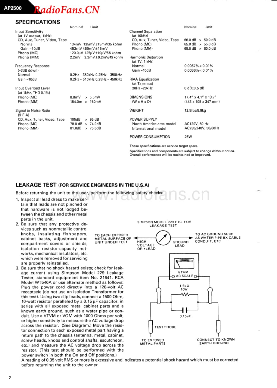 HarmanKardon-AP2500-pre-sm维修电路图 手册.pdf_第2页