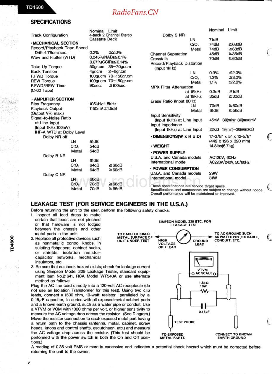 HarmanKardon-TD4600-tape-sm维修电路原理图.pdf_第2页