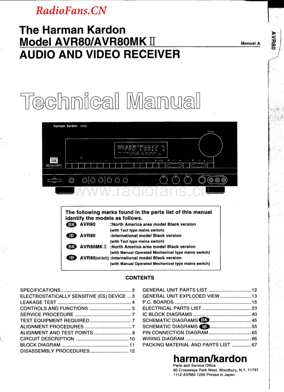 HarmanKardon-AVR80-avr-sm维修电路图 手册.pdf_第1页