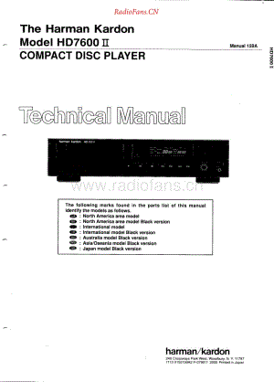 HarmanKardon-HD7600MKII-cd-sm维修电路原理图.pdf