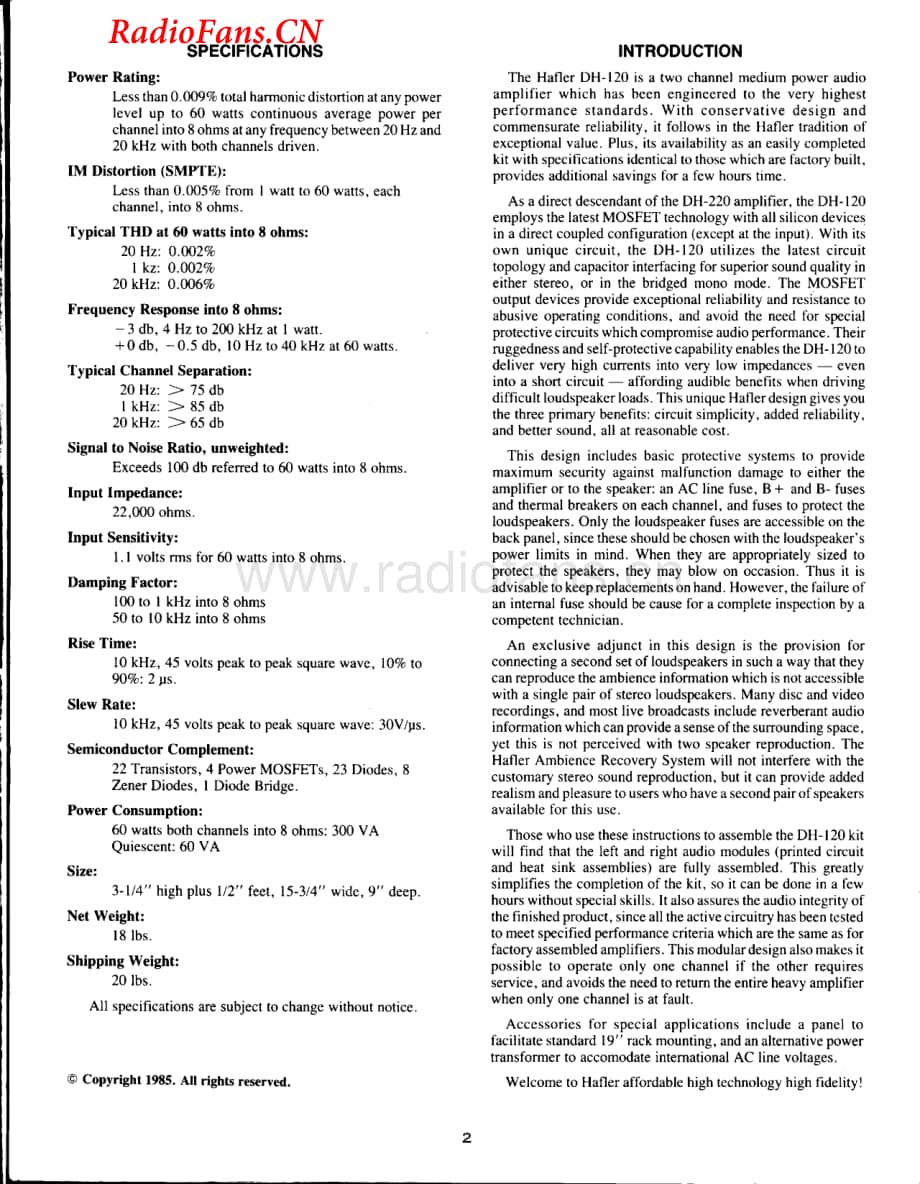 Hafler-DH120-pwr-sch维修电路图 手册.pdf_第2页