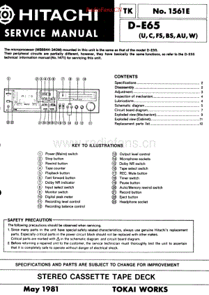 Hitachi-DE65-tape-sm维修电路原理图.pdf