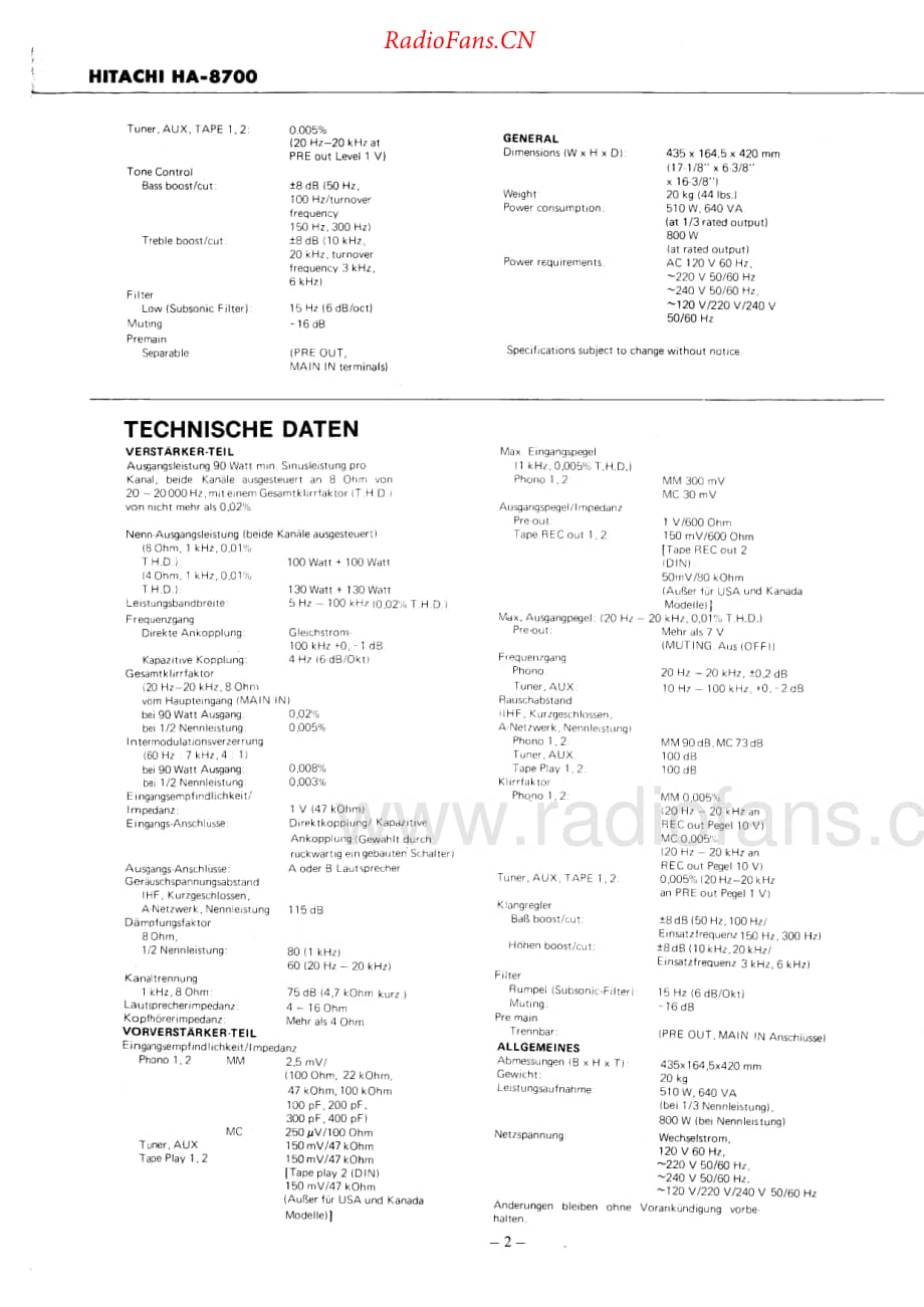 Hitachi-HA8700-int-sm维修电路原理图.pdf_第2页