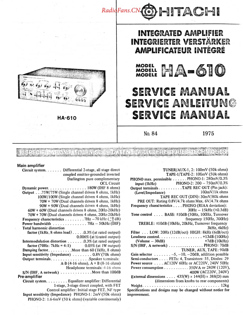Hitachi-HA610-int-sm维修电路原理图.pdf_第1页