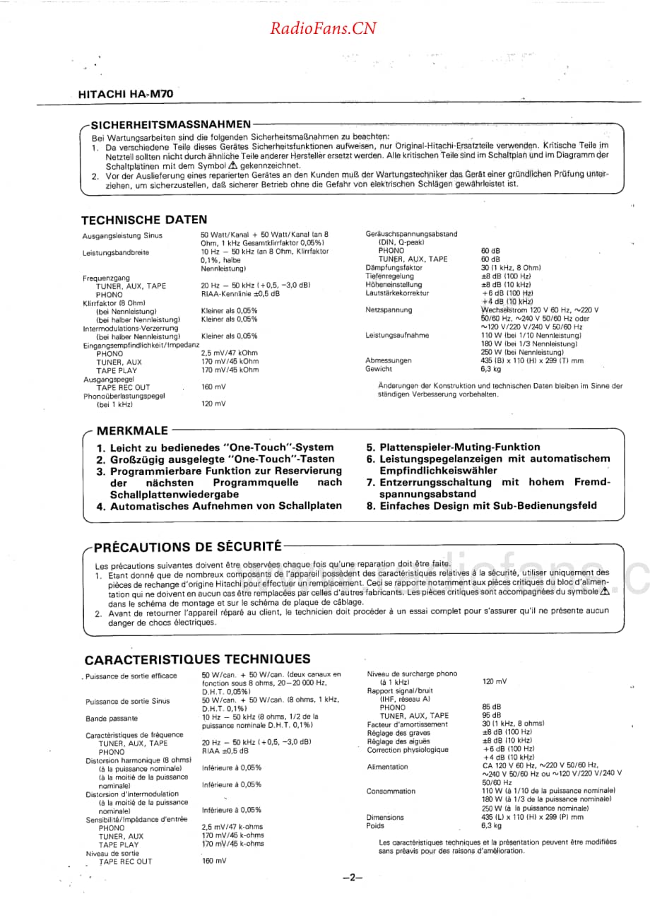 Hitachi-HAM70-int-sm维修电路原理图.pdf_第2页