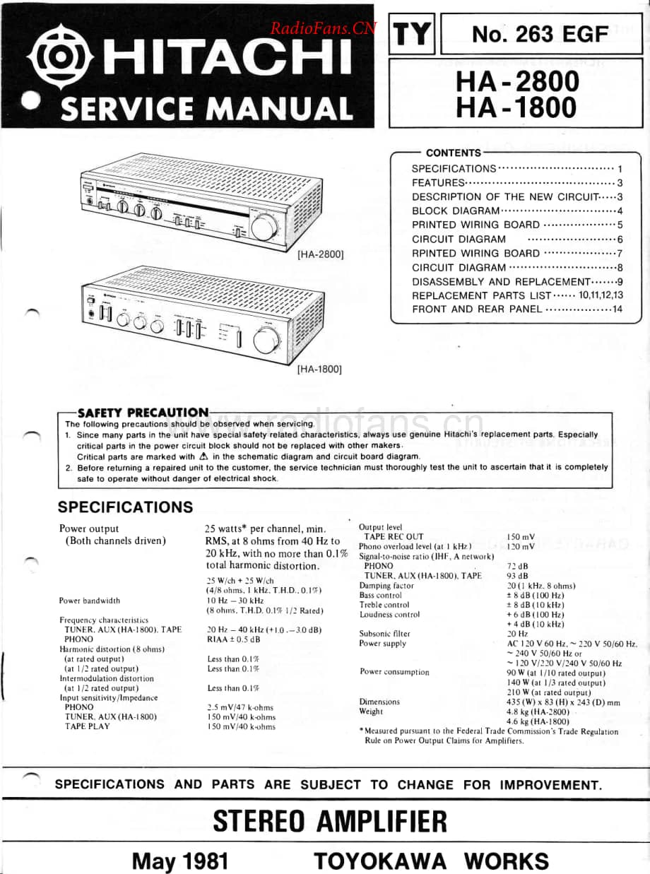 Hitachi-HA2800-int-sm维修电路原理图.pdf_第1页