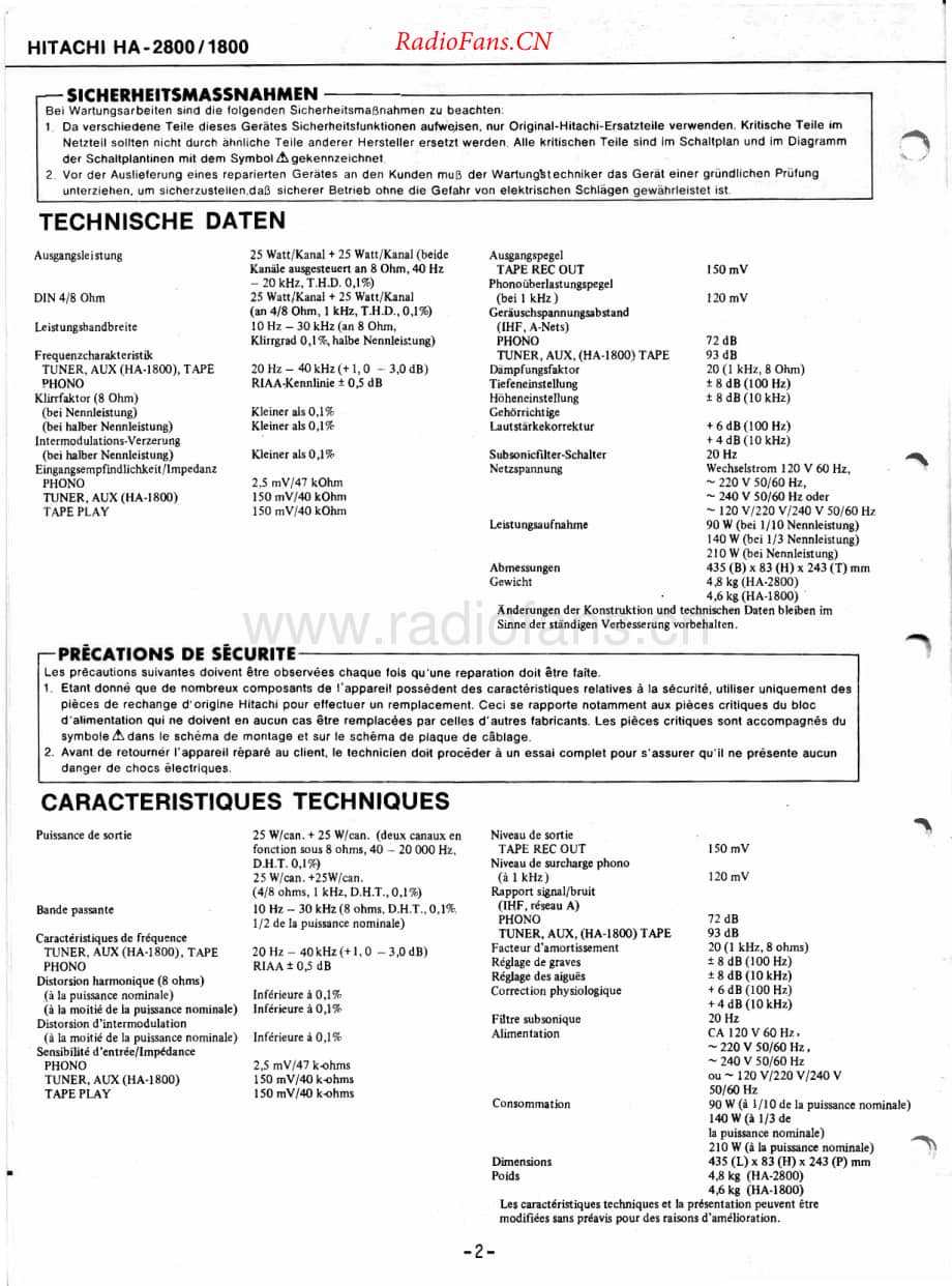 Hitachi-HA2800-int-sm维修电路原理图.pdf_第2页