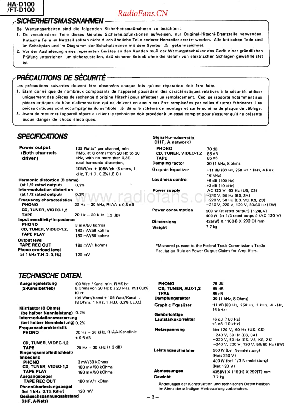 Hitachi-FTD100-tun-sm维修电路原理图.pdf_第2页