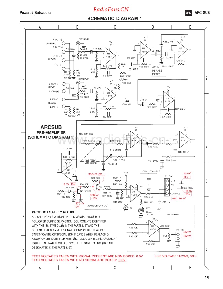 JBL-ARCSUB-pwr-sch维修电路原理图.pdf_第1页