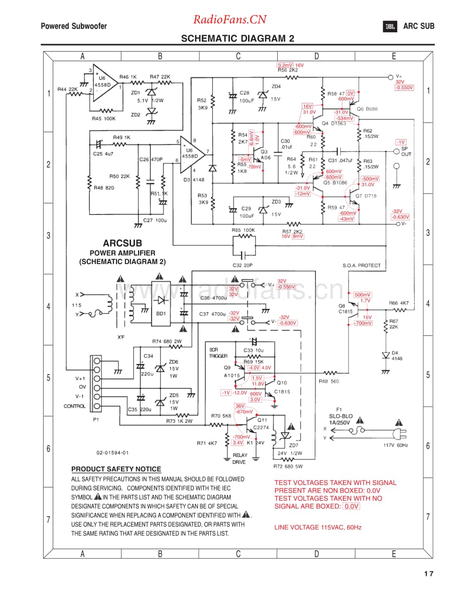 JBL-ARCSUB-pwr-sch维修电路原理图.pdf_第2页
