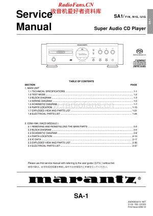Marantz-SA1V-cd-sm维修电路原理图.pdf