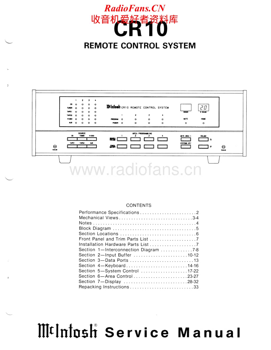 McIntosh-CR10-remote-sm维修电路原理图.pdf_第1页