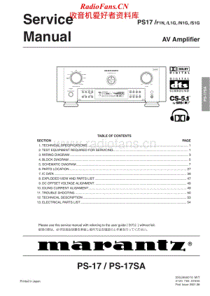 Marantz-PS17-av-sm维修电路原理图.pdf