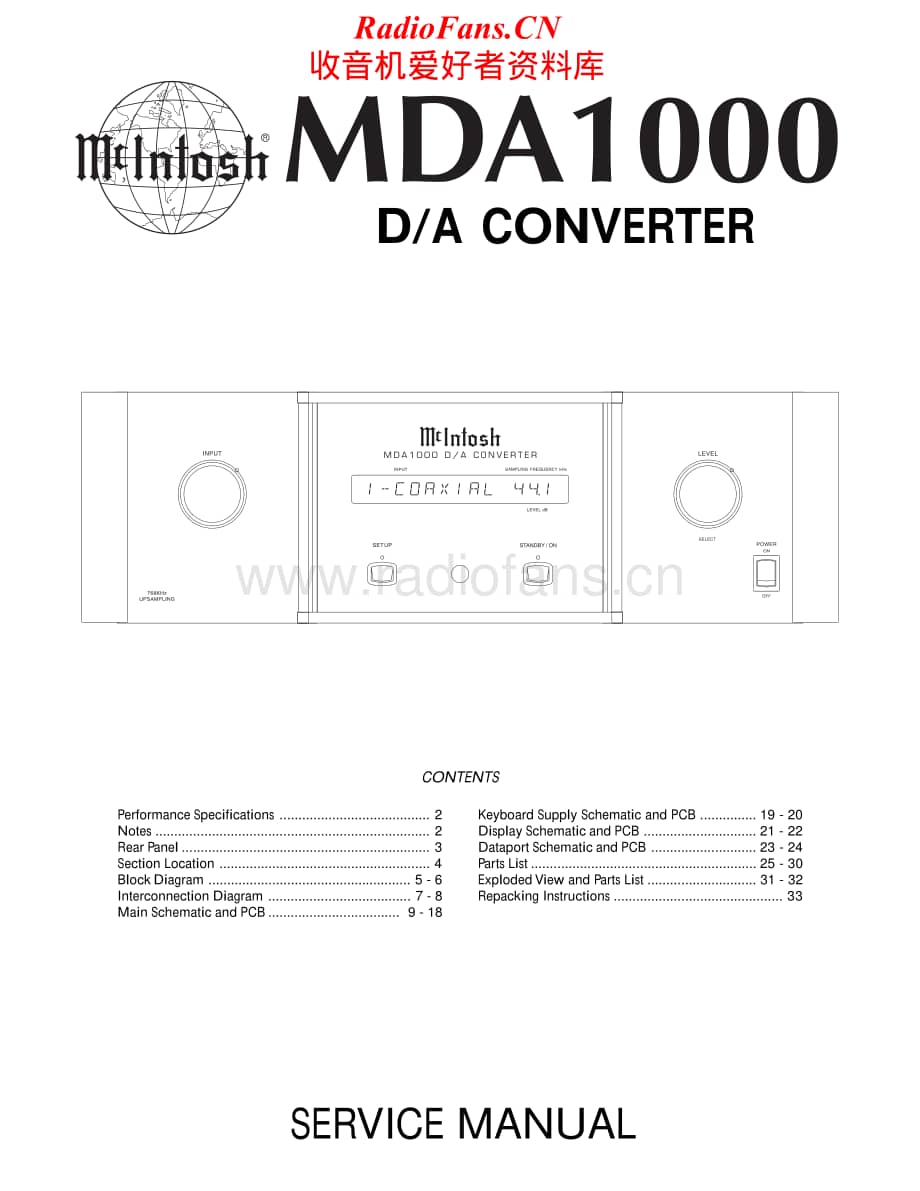 McIntosh-MDA1000-dac-sm维修电路原理图.pdf_第1页