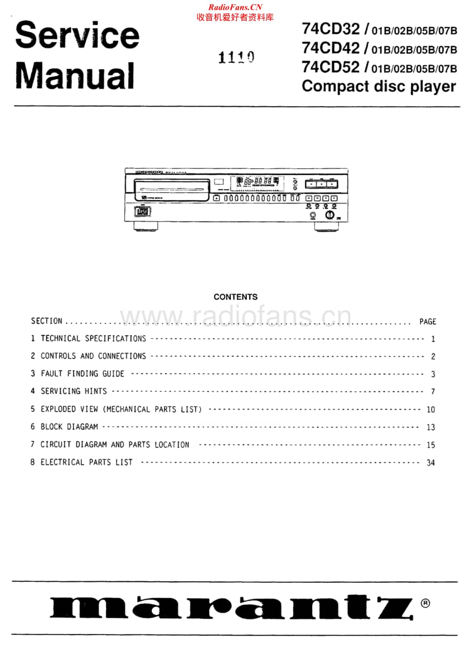 Marantz-CD42-cd-sm维修电路原理图.pdf_第1页