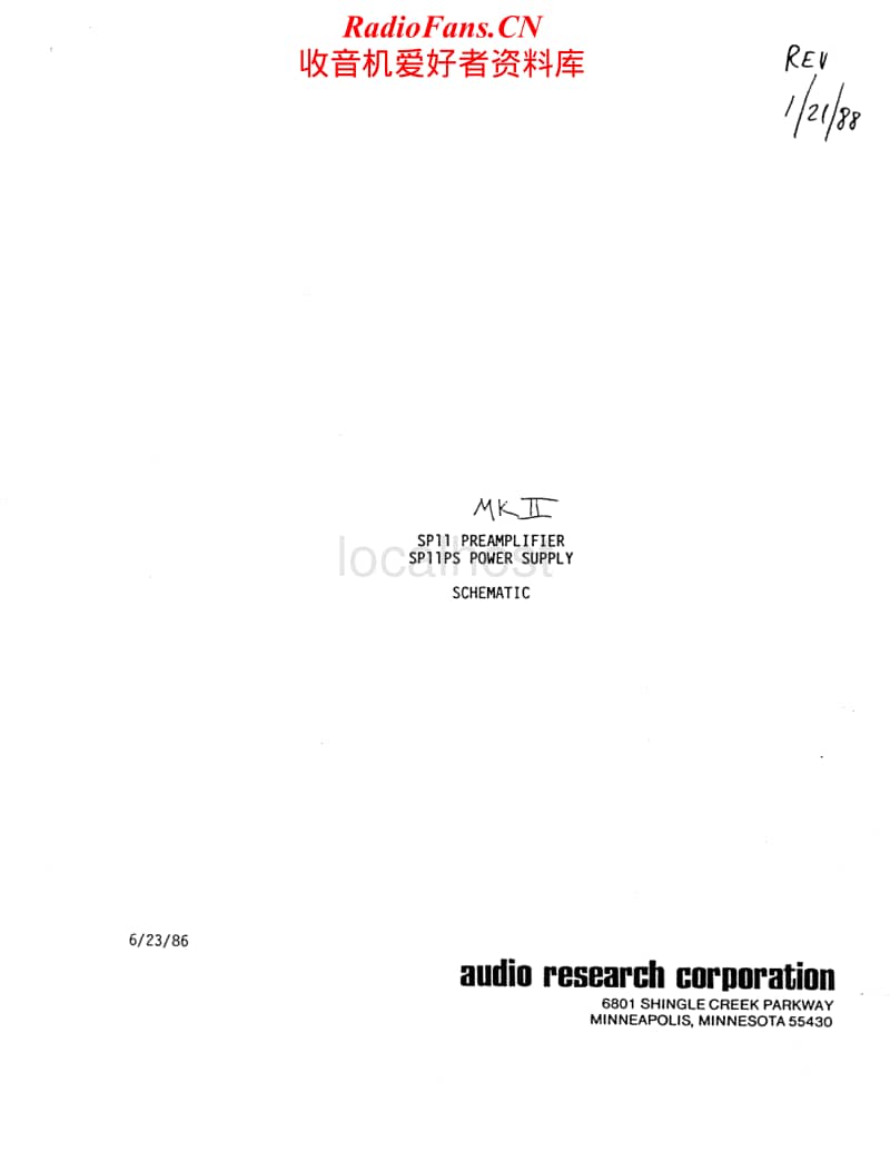 Audio-Research-SP11-MKII-Schematic电路原理图.pdf_第1页