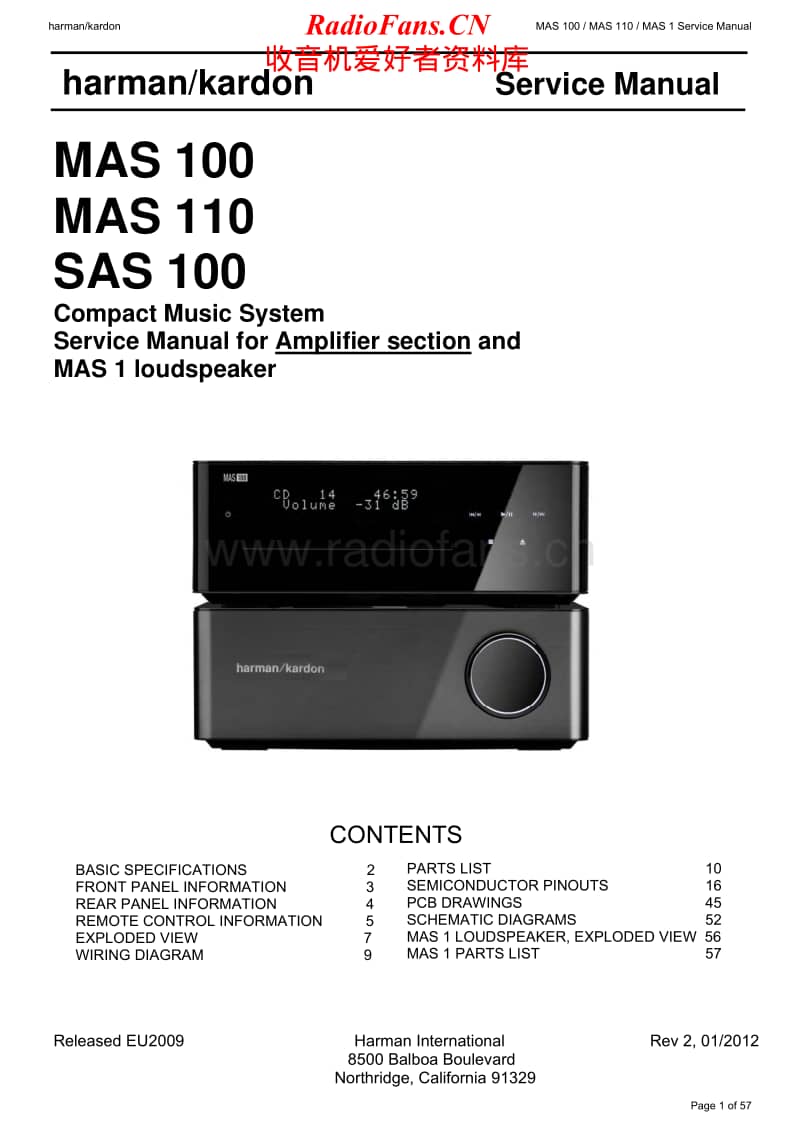 Harman-Kardon-SAS-100-Service-Manual电路原理图.pdf_第1页