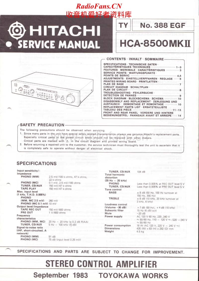 Hitachi-HCA-8500-Mk3-Service-Manual(1)电路原理图.pdf_第1页