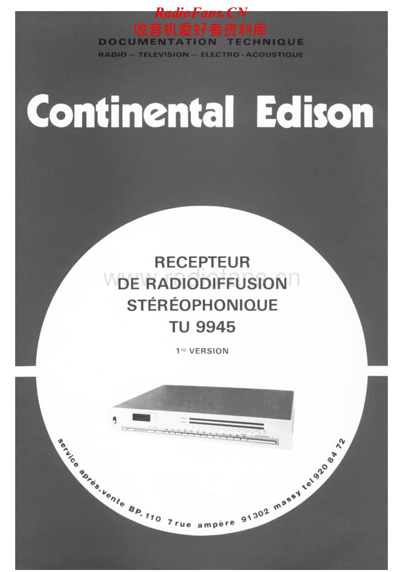 Continental-Edison-TU-9945-Service-Manual电路原理图.pdf_第1页