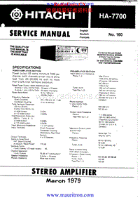 Hitachi-HA-7700-Service-Manual电路原理图.pdf