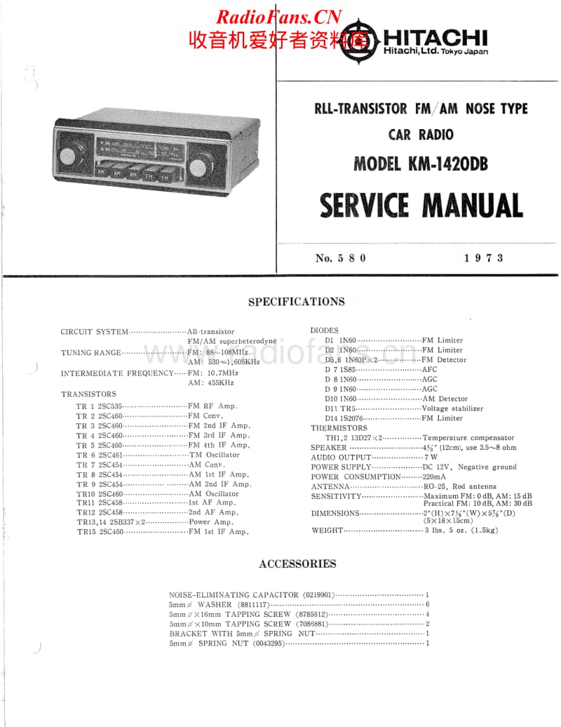 Hitachi-KM-1420-DB-Service-Manual电路原理图.pdf_第1页