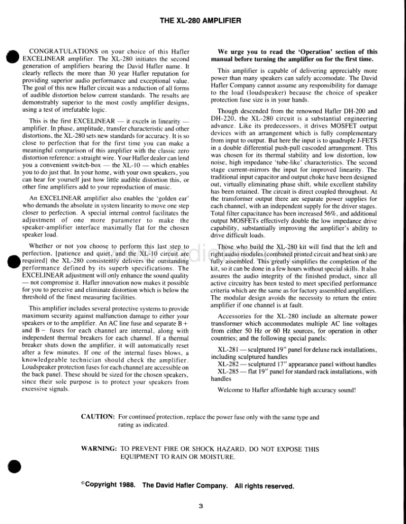 Hafler-XL-280-Service-Manual电路原理图.pdf_第3页