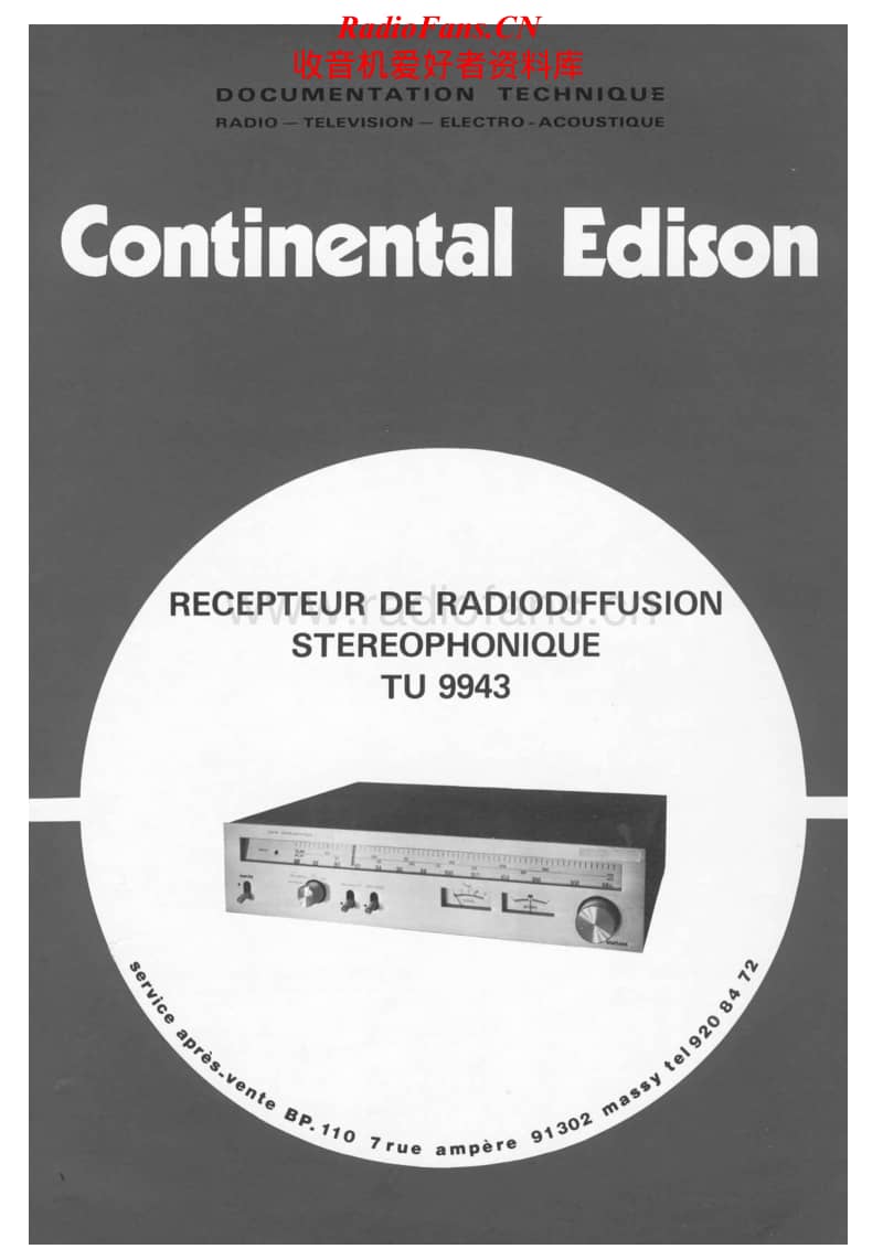 Continental-Edison-TU-9943-Service-Manual电路原理图.pdf_第1页