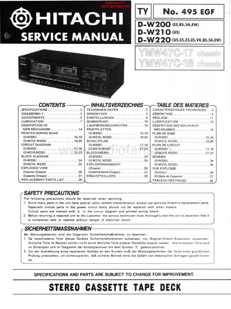 Hitachi-DW-200-Schematic电路原理图.pdf_第1页