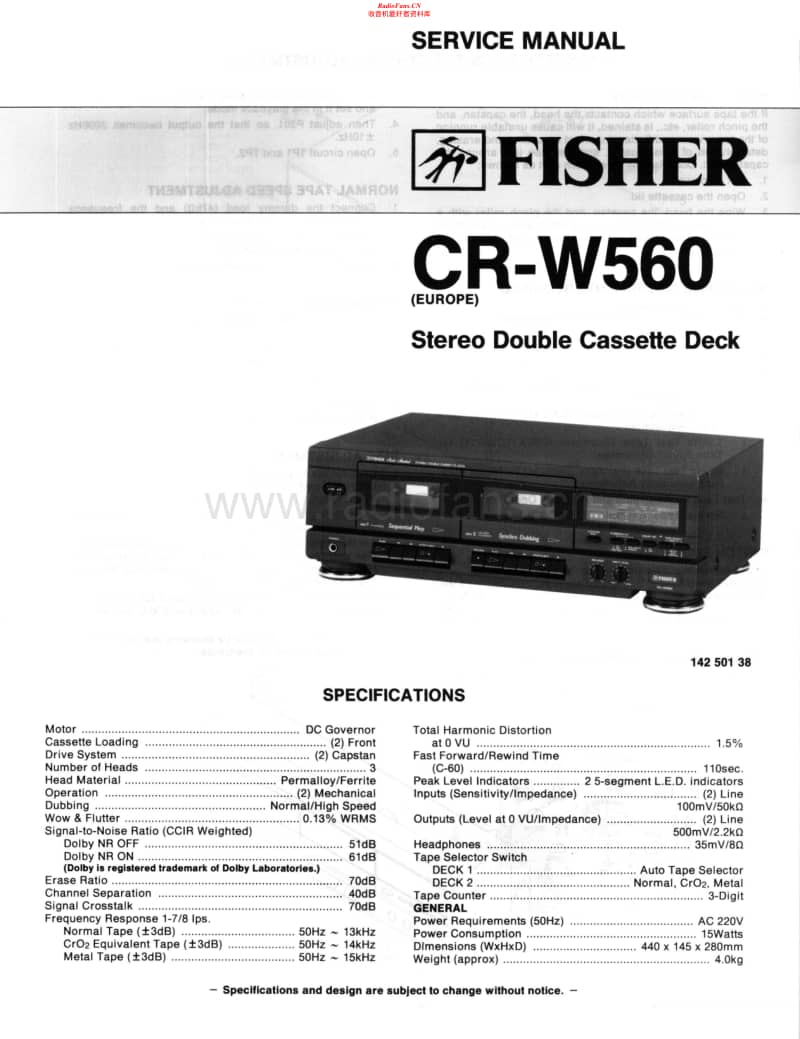 Fisher-CRW-560-Schematic电路原理图.pdf_第1页