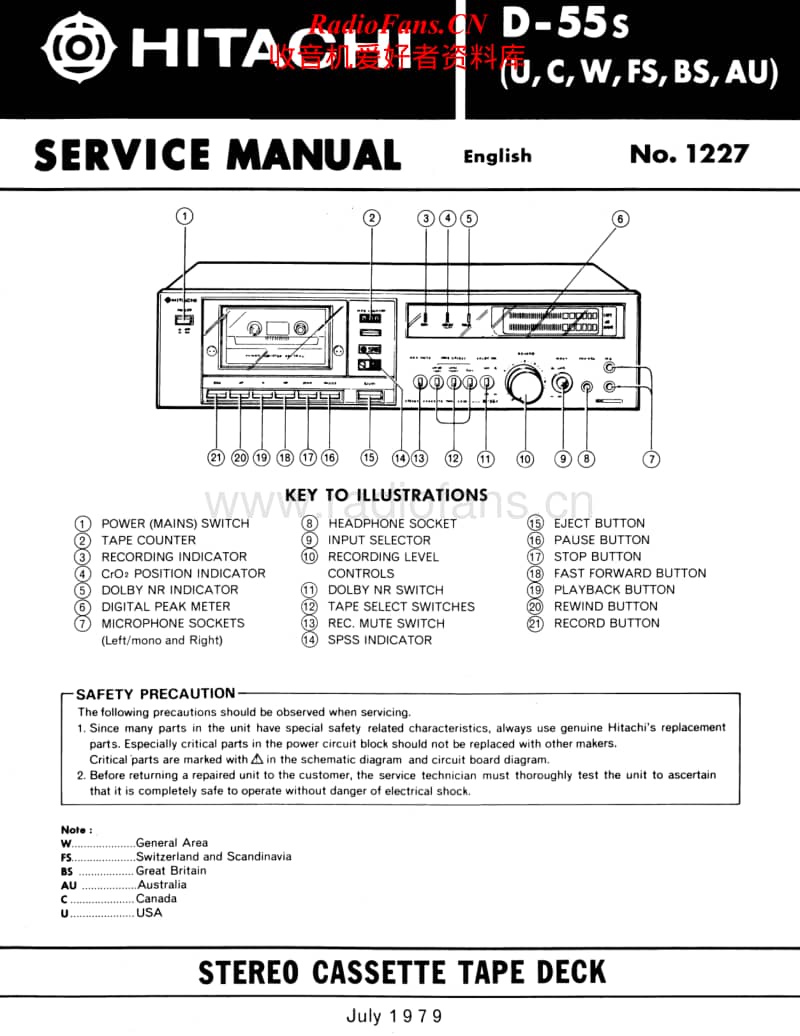 Hitachi-D-55-S-Service-Manual电路原理图.pdf_第1页
