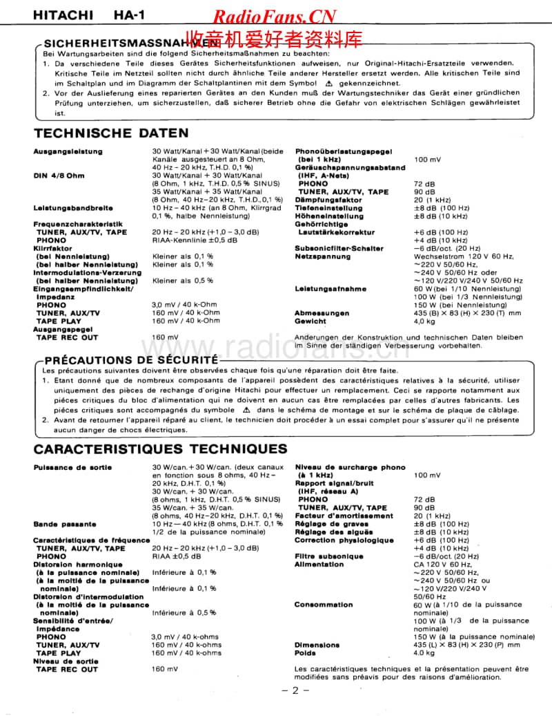 Hitachi-HA-1-Service-Manual电路原理图.pdf_第2页