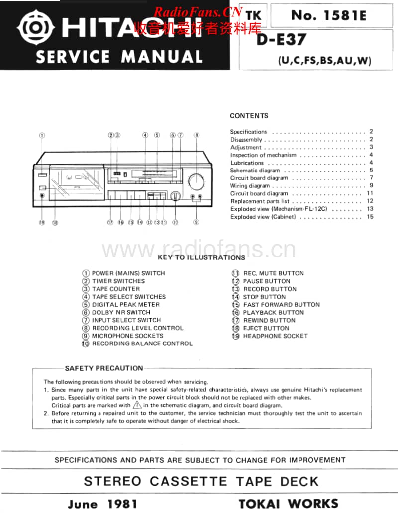 Hitachi-DE-37-Service-Manual电路原理图.pdf_第1页