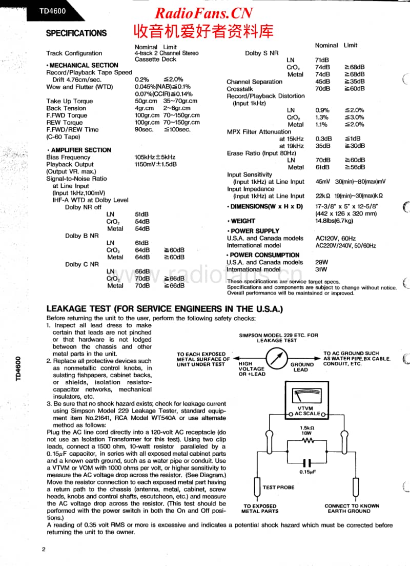 Harman-Kardon-TD-4600-Service-Manual电路原理图.pdf_第2页