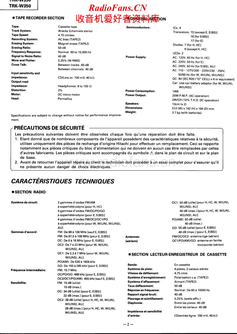 Hitachi-TRKW-330-Service-Manual电路原理图.pdf_第2页
