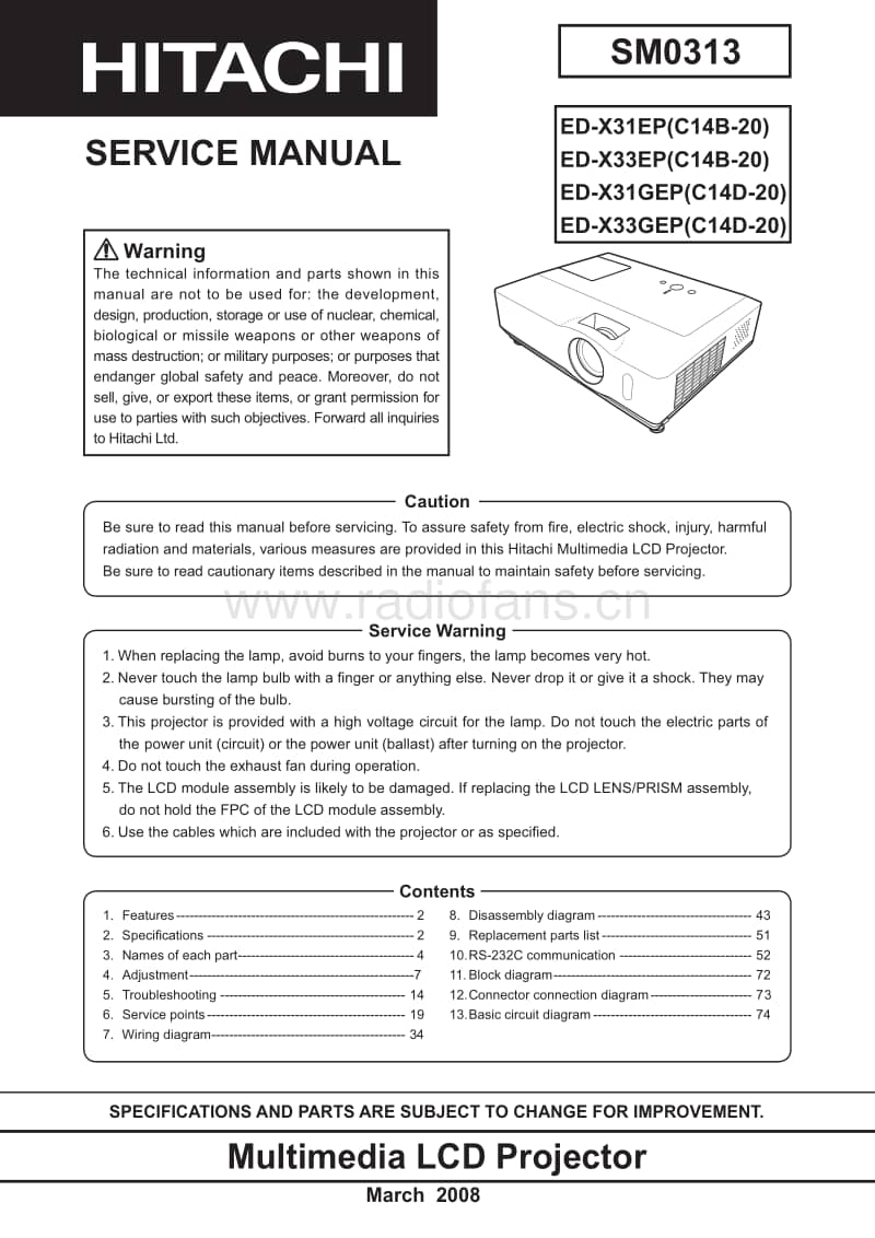 Hitachi-EDX-31-EP-Service-Manual电路原理图.pdf_第1页