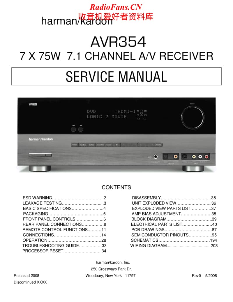 Harman-Kardon-AVR-354-part-1-Service-Manual电路原理图.pdf_第1页