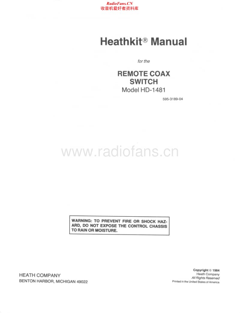 Heathkit-HD-1481-Manual电路原理图.pdf_第1页