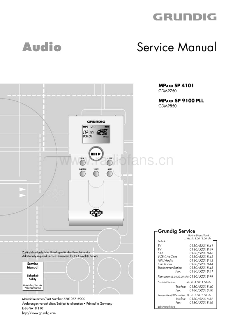 Grundig-SP-9100-PLL-Service-Manual电路原理图.pdf_第1页
