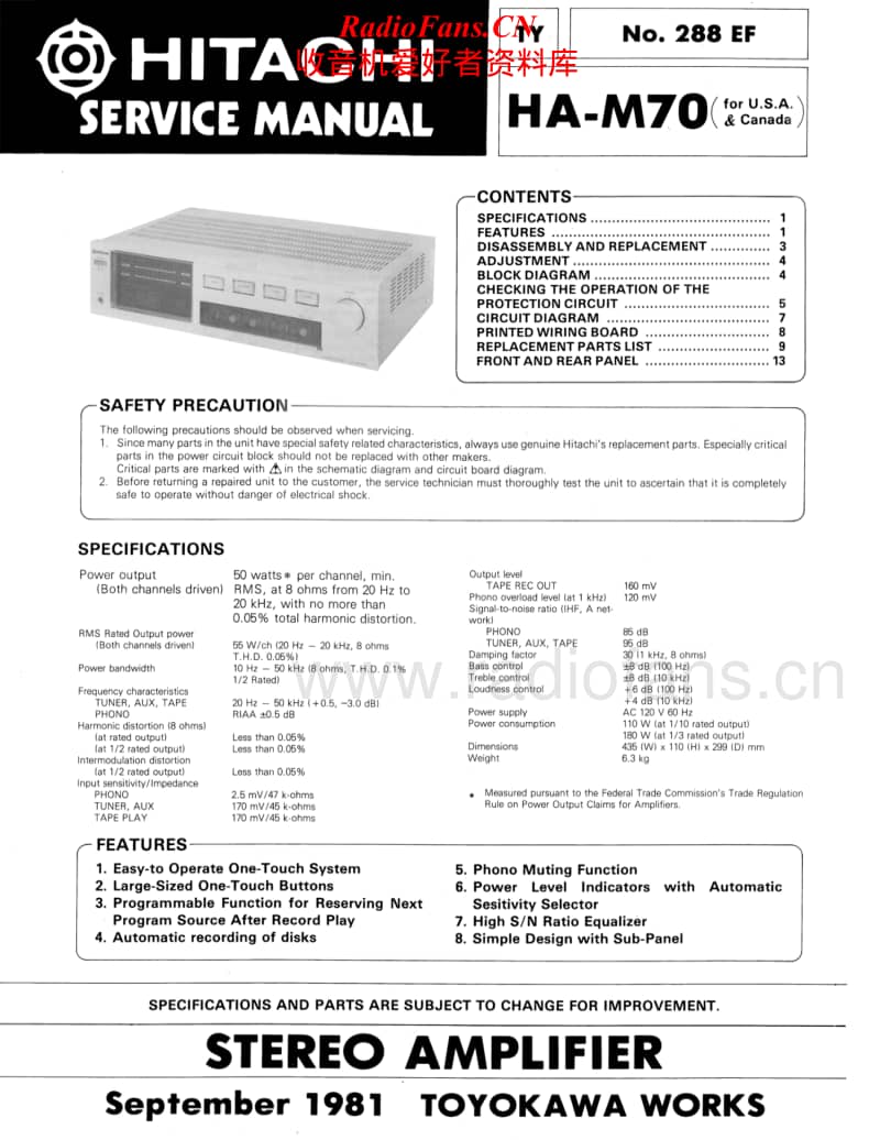 Hitachi-HAM-70-Service-Manual(1)电路原理图.pdf_第1页