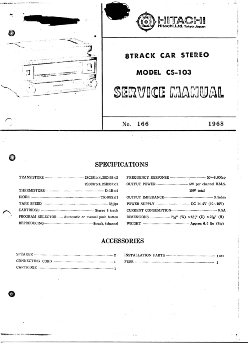 Hitachi-CS-103-Service-Manual电路原理图.pdf_第1页