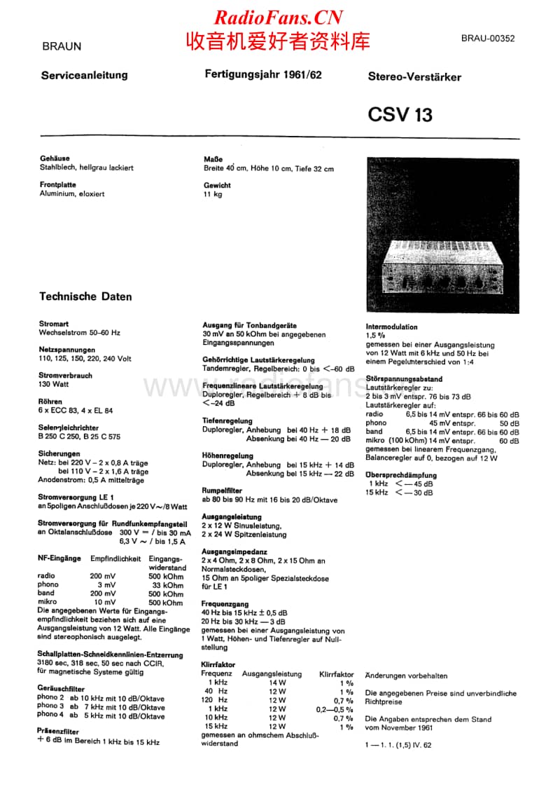 Braun-CSV-13-Service-Manual-2电路原理图.pdf_第1页
