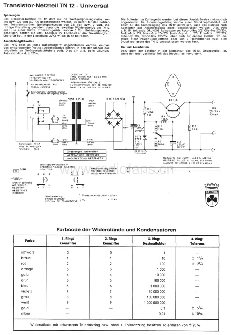 Grundig-Yacht-Boy-205-205-A-Service-Manual电路原理图.pdf_第2页