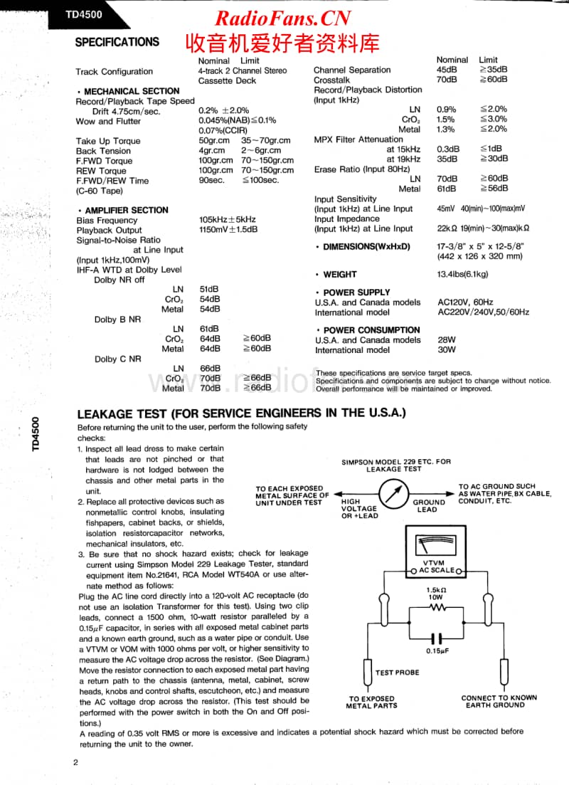 Harman-Kardon-TD-4500-Service-Manual电路原理图.pdf_第2页