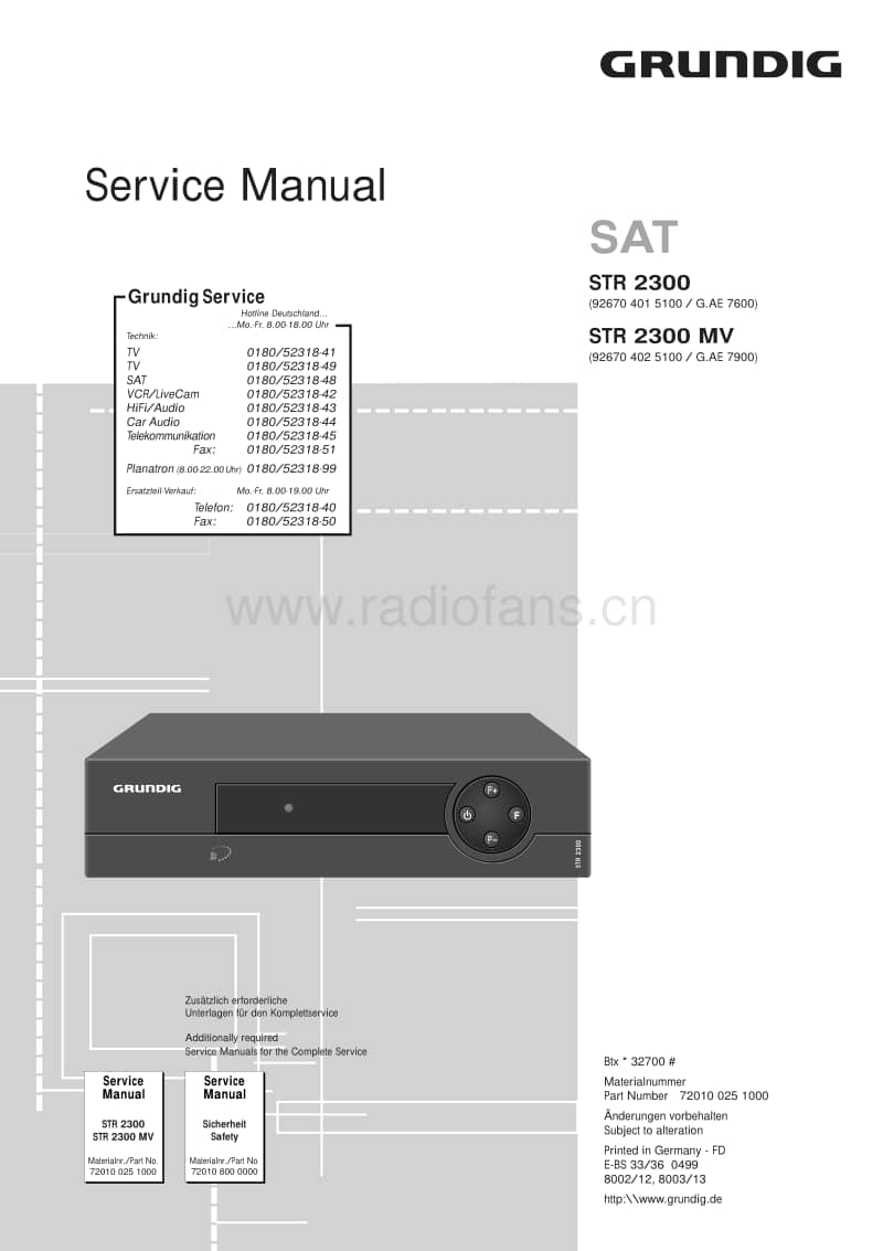 Grundig-STR-2300-MV-Service-Manual电路原理图.pdf_第1页
