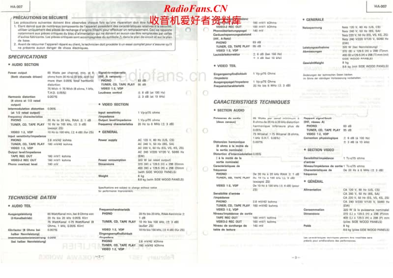 Hitachi-HA-007-Service-Manual电路原理图.pdf_第2页