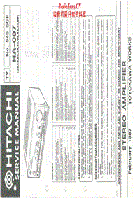 Hitachi-HA-007-Service-Manual电路原理图.pdf