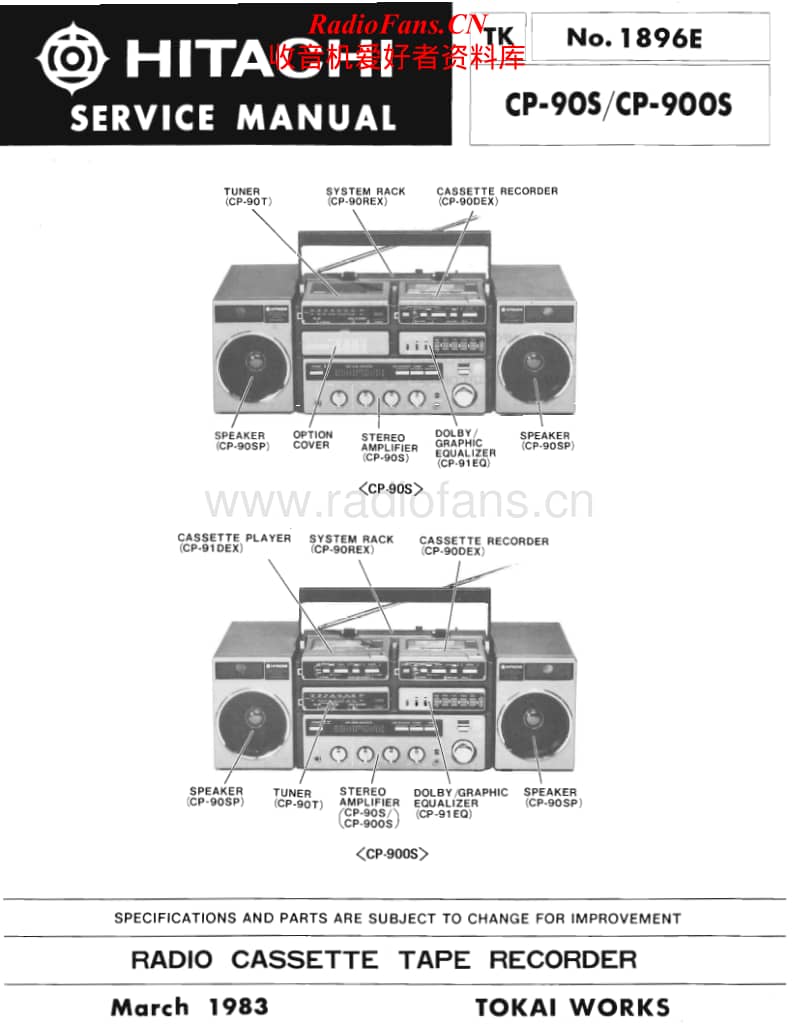 Hitachi-CP-900-S-Service-Manual电路原理图.pdf_第1页
