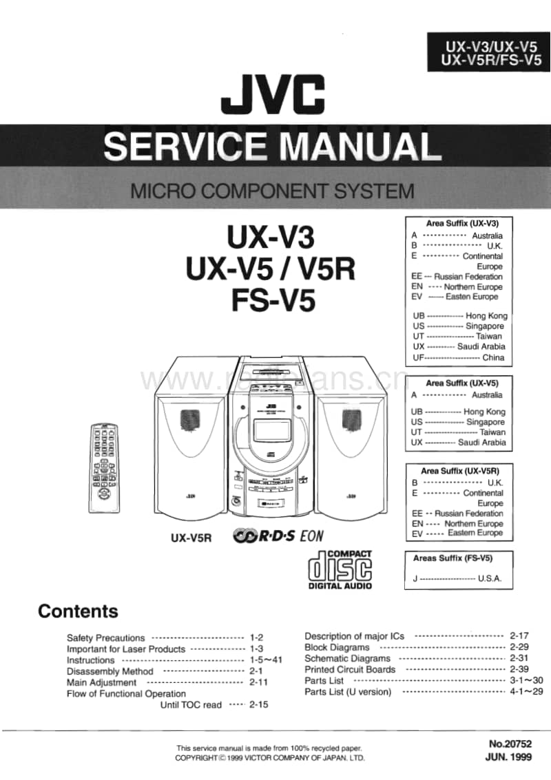 Jvc-UXV-5-R-Service-Manual电路原理图.pdf_第1页